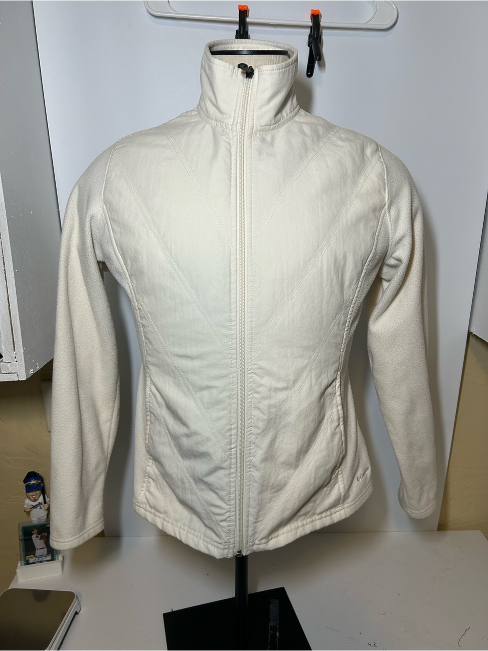 Women's Cream Full-Zip Jacket Columbia large